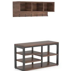 Cheap Tribesigns Hallway view of 's 5 IN 1 Coat Rack Shoe Bench Set, Hall Tree with Wall Mounted Shelf.