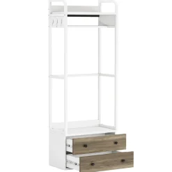 Cheap Tribesigns Hallway view of 's Freestanding Closet Organizer, Coat Rack with Drawers and Shelves.