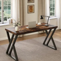Cheap Tribesigns Heavy-Duty Computer Desk, 55" Simple Study Desk Writing Table