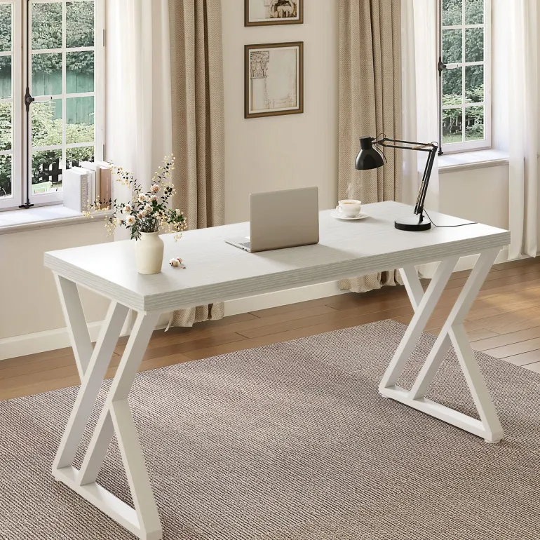 Cheap Tribesigns Heavy-Duty Computer Desk, 55" Simple Study Desk Writing Table