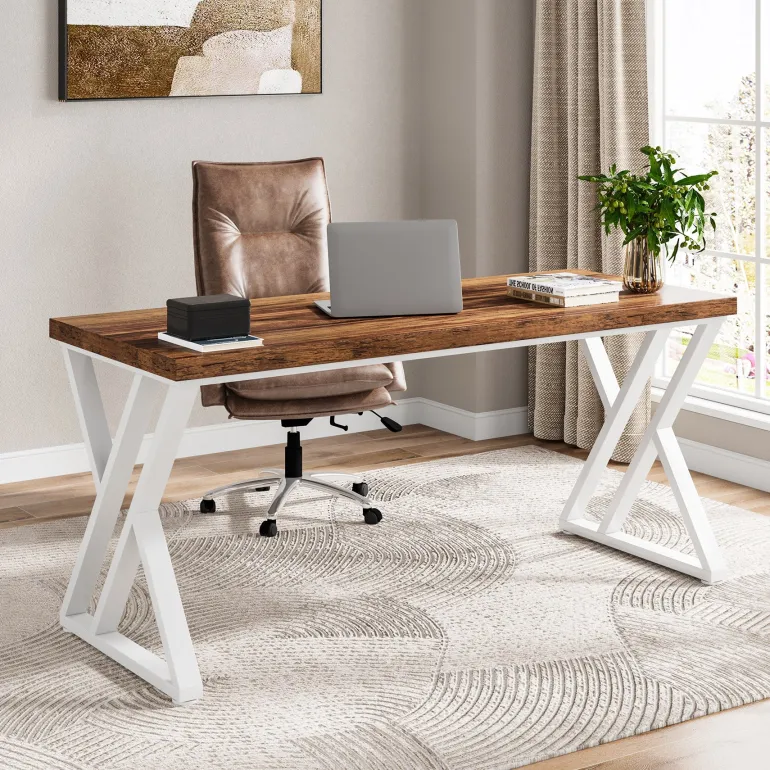 Cheap Tribesigns Heavy-Duty Computer Desk, 55" Simple Study Desk Writing Table