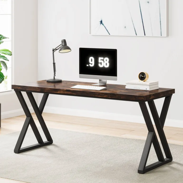 Cheap Tribesigns Heavy-Duty Computer Desk, 55" Simple Study Desk Writing Table