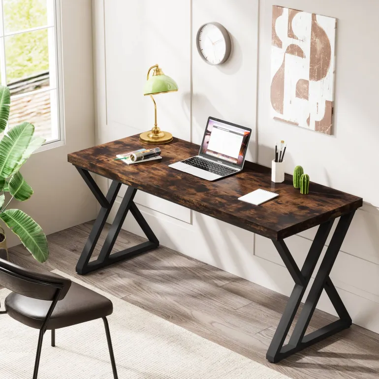 Cheap Tribesigns Heavy-Duty Computer Desk, 55" Simple Study Desk Writing Table