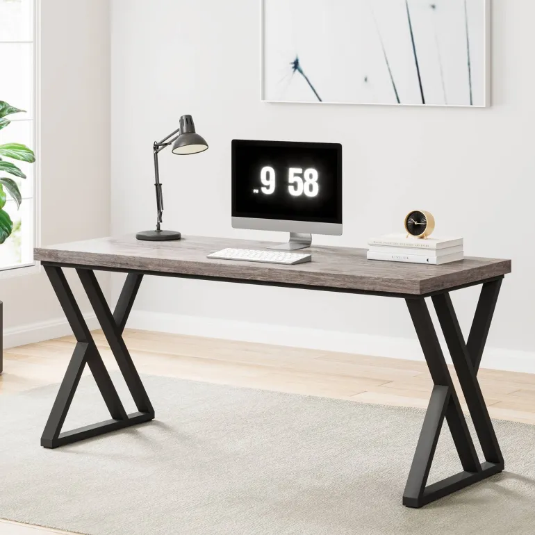 Cheap Tribesigns Heavy-Duty Computer Desk, 55" Simple Study Desk Writing Table