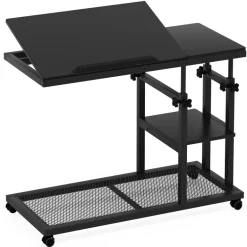 New Tribesigns Height Adjustable C Table, Mobile Side Table with Tiltable Drawing Board
