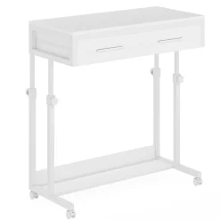 Hot Tribesigns Height Adjustable Desk, Mobile Side Table Portable Desk with Drawers