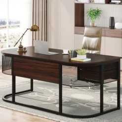 Clearance Tribesigns 63-Inch Computer Desk Executive Desk with 4 Drawers
