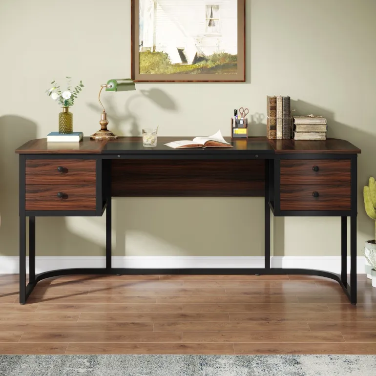 Clearance Tribesigns 63-Inch Computer Desk Executive Desk with 4 Drawers