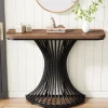 Flash Sale Tribesigns 39-Inch Console Table, Accent Sofa Table with Geometric Metal Base