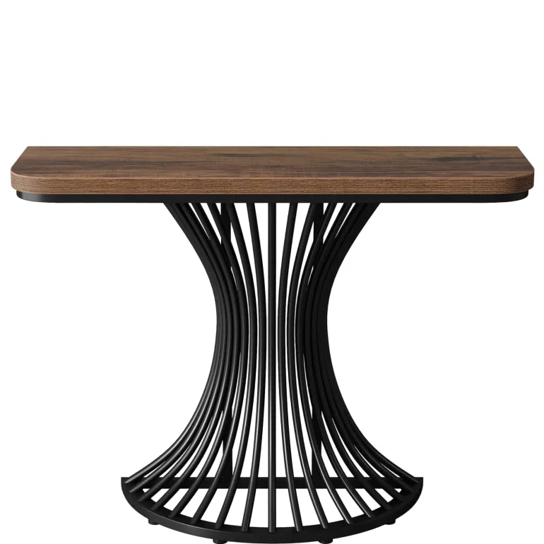Flash Sale Tribesigns 39-Inch Console Table, Accent Sofa Table with Geometric Metal Base