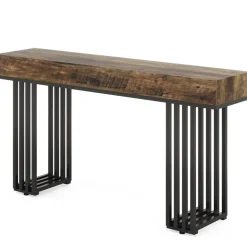 Fashion Tribesigns 55-inch Console Table, Modern Entryway Table with Metal Legs