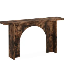 Store Tribesigns 63-Inch Console Table, Wood Farmhouse Entryway Table with Arch Brace