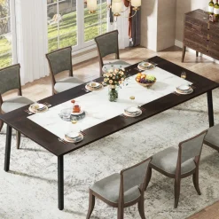 New Tribesigns 79-Inch Dining Table for 8-10 People, Modern Kitchen Dinner Table