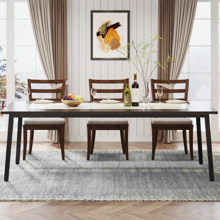 New Tribesigns 79-Inch Dining Table for 8-10 People, Modern Kitchen Dinner Table