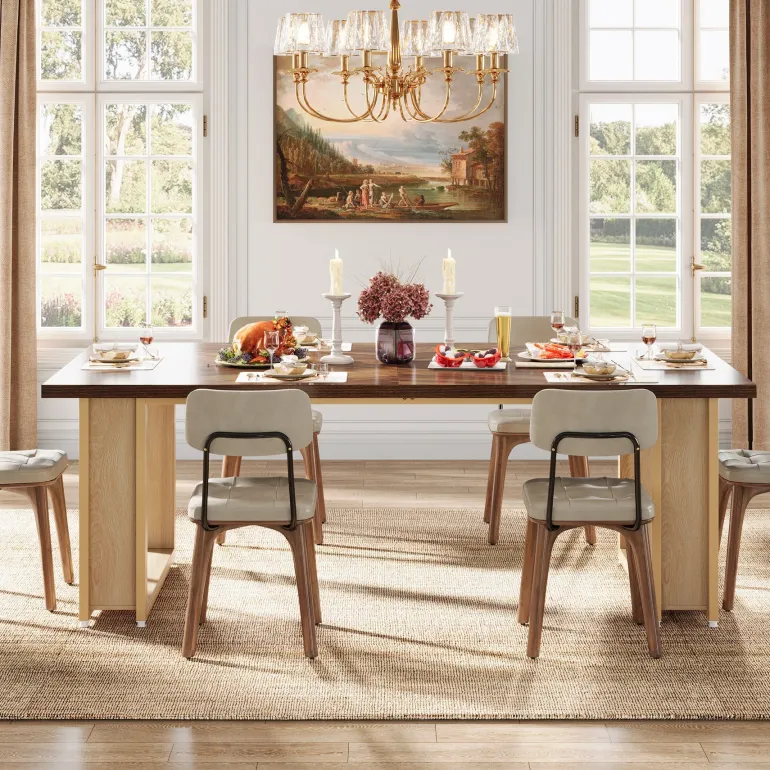 Flash Sale Tribesigns 63-Inch Dining Table for 4-6, Wood Kitchen Table for Dining Room