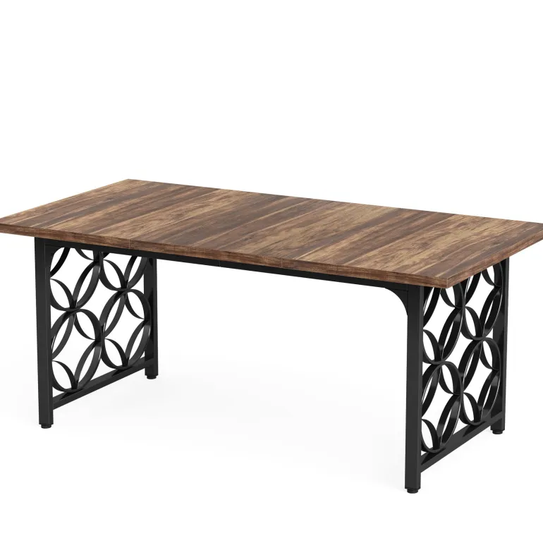 Best Tribesigns 63-inch Dining Table, Modern Faux Marble Kitchen Table for 6 People