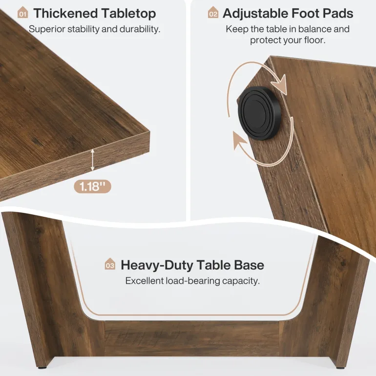 Fashion Tribesigns 70.8-Inch Dining Table, Wood Farmhouse Kitchen Table for 4-6