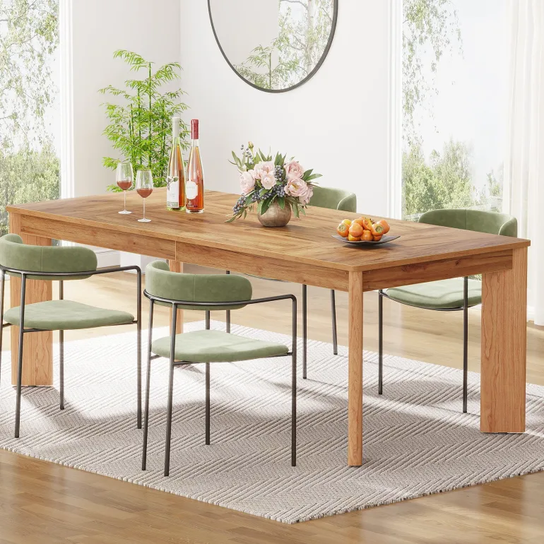 New Tribesigns 63-inch Dining Table, Wooden Farmhouse Kitchen Table for 4-6