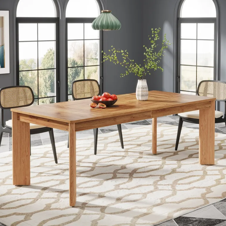 New Tribesigns 63-inch Dining Table, Wooden Farmhouse Kitchen Table for 4-6