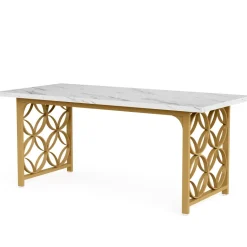 Clearance Tribesigns 63-inch Executive Desk, Modern Office Desk Conference Table for 4-6 People