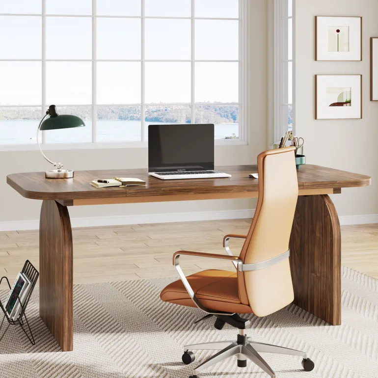 Discount Tribesigns 63-Inch Executive Desk, Rectangular Office Computer Desk Workstation
