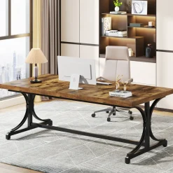 Best Sale Tribesigns 62.4-Inch Executive Desk, Rectangle Conference Table for 4-6 People
