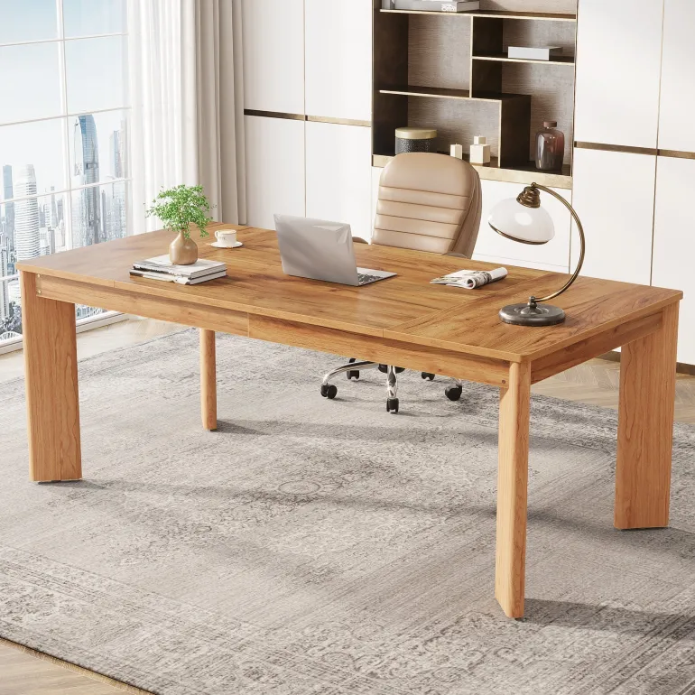 Fashion Tribesigns 63-inch Executive Desk, Wood Computer Desk Conference Table