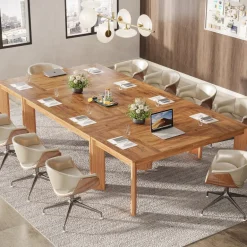 Fashion Tribesigns 63-inch Executive Desk, Wood Computer Desk Conference Table