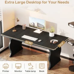 Outlet Tribesigns 63-Inch Large Executive Desk, Sturdy Computer Desk Conference Table
