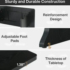 Outlet Tribesigns 63-Inch Large Executive Desk, Sturdy Computer Desk Conference Table
