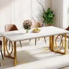 Fashion Tribesigns 70.9-Inch Wood Dining Table , Modern Rectangle Kitchen Table for 4-6 People
