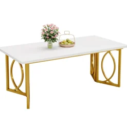 Fashion Tribesigns 70.9-Inch Wood Dining Table , Modern Rectangle Kitchen Table for 4-6 People