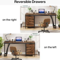 Sale Tribesigns Industrial Computer Desk, 59