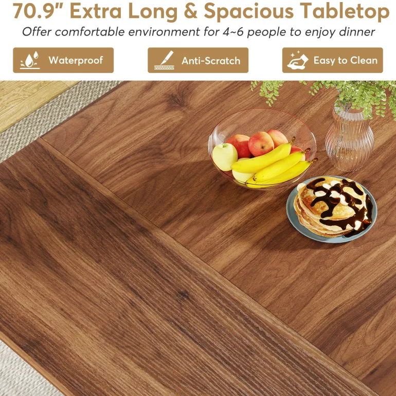 Best Sale Tribesigns Industrial Dining Table, 70.9" Kitchen Dinner Table for 6 to 8 People