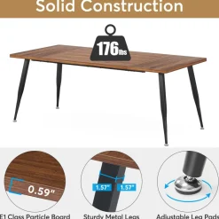 Best Sale Tribesigns Industrial Dining Table, 70.9