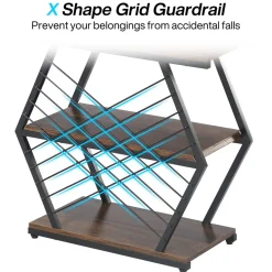 Discount Tribesigns Industrial End Table Side Table with 3 Storage Shelves & Metal Frame