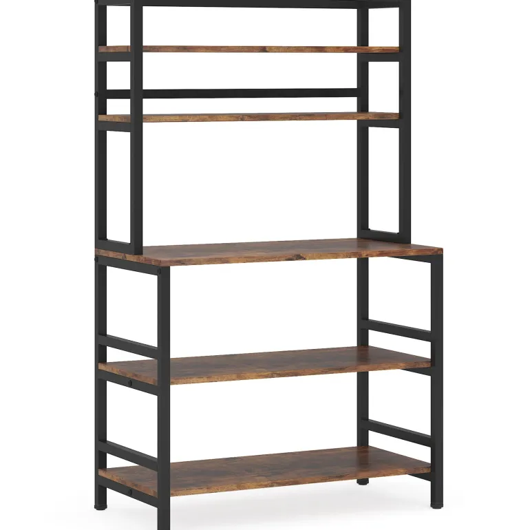Fashion Tribesigns Industrial Kitchen Baker's Rack, 5-Tier Kitchen Utility Storage Shelf