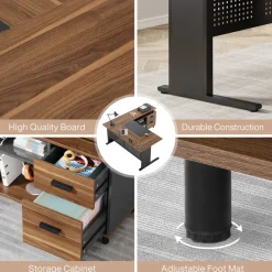 New Tribesigns Industrial L - Shaped Desk, 63
