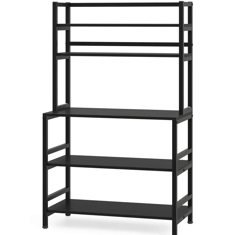 Clearance Tribesigns Kitchen Baker's Rack, 5-Tier Microwave Oven Stand with Hutch