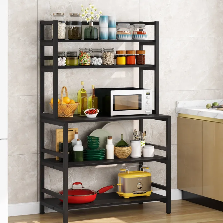 Clearance Tribesigns Kitchen Baker's Rack, 5-Tier Microwave Oven Stand with Hutch