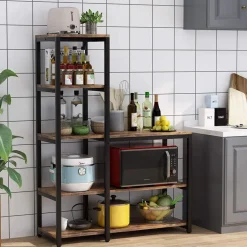 Fashion Tribesigns Kitchen Baker's Rack, 5-Tier Microwave Oven Stand Shelf