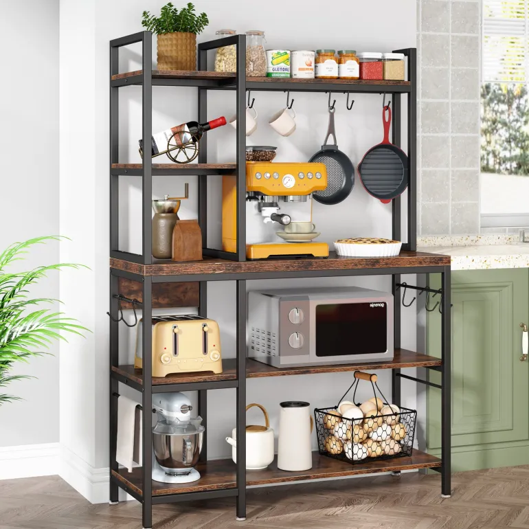 Outlet Tribesigns Kitchen Baker's Rack, 5-Tier Utility Storage Shelf with Hutch