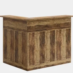 Outlet Tribesigns L - Shaped Bar Table, 4 - Tier Bar Cabinet Reception Desk
