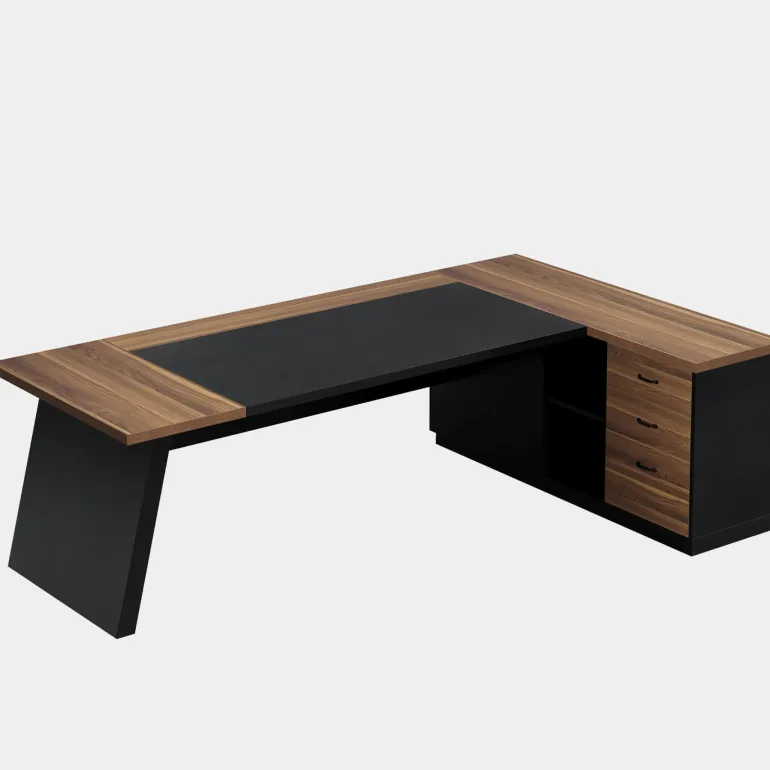 Shop Tribesigns L - Shaped Executive Desk, 78" Office Desk with Drawers and Lateral File Cabinet