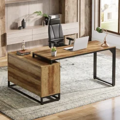 Clearance Tribesigns L - Shaped Executive Desk, 53