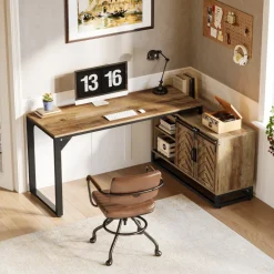 Clearance Tribesigns L - Shaped Executive Desk, 53