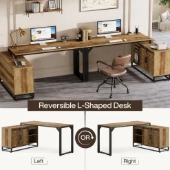 Clearance Tribesigns L - Shaped Executive Desk, 53