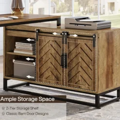 Clearance Tribesigns L - Shaped Executive Desk, 53