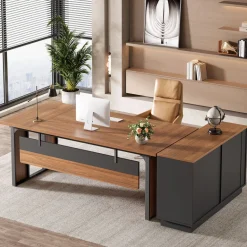 Cheap Tribesigns L - Shaped Executive Desk, 63
