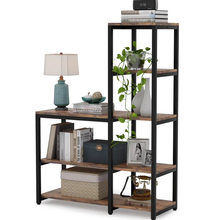 Cheap Tribesigns Ladder Bookshelf, 5-Tier Etagere Bookcase Display Rack for Home Office